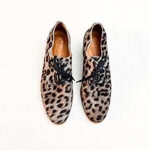 Madewell Leopard Printed Loafer Heeled Oxford Shoes Size 7